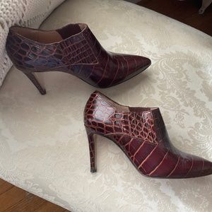 Inez embossed leather heels